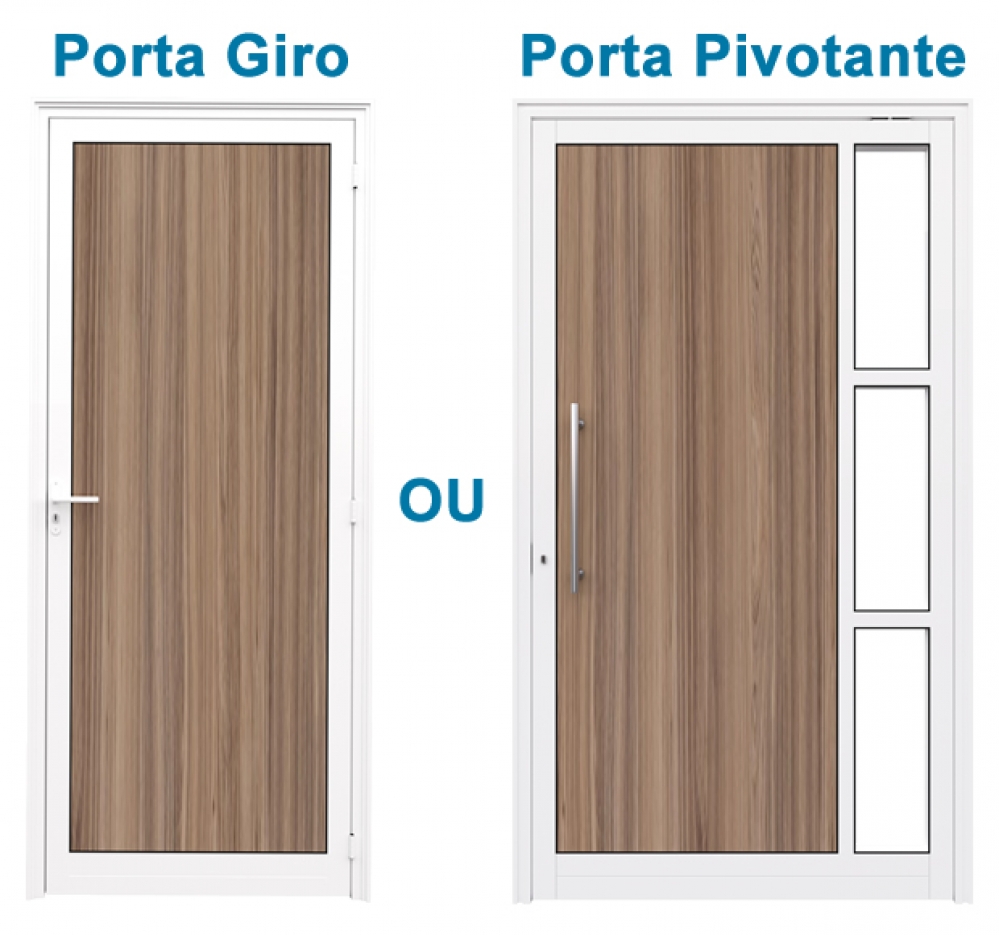 Porta de Giro Bicolor com Geometria Moderna - ideia