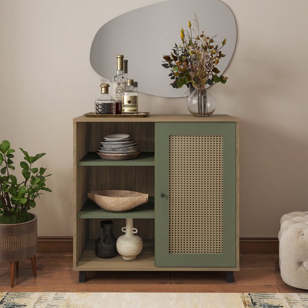 Buffet com Portas de Palhinha: Um Toque Retrô Charmoso e Atual - inspiração