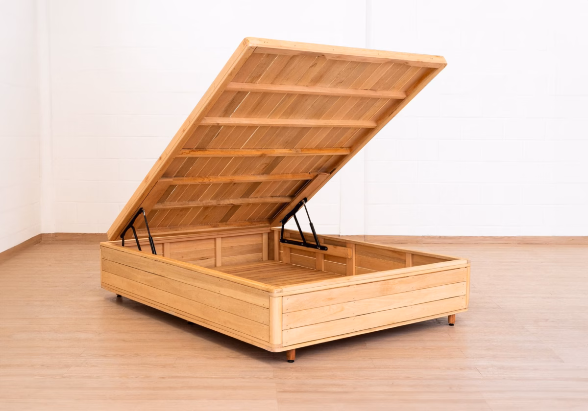 Cama Box Baú de Madeira Rústica: Charme e Sustentabilidade! - detalhe