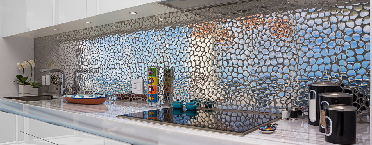 Pastilhas em Tons de Azul: Uma Cozinha Relaxante e Sofisticada - detalhe