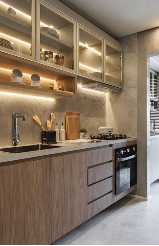 Com Vidro e Iluminação LED Embutida - inspiração