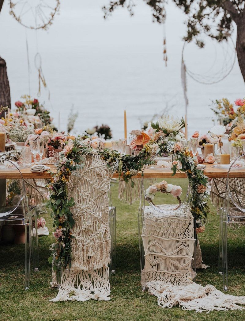 Mesa do Bolo Rústica com Toques de Macramê - inspiração