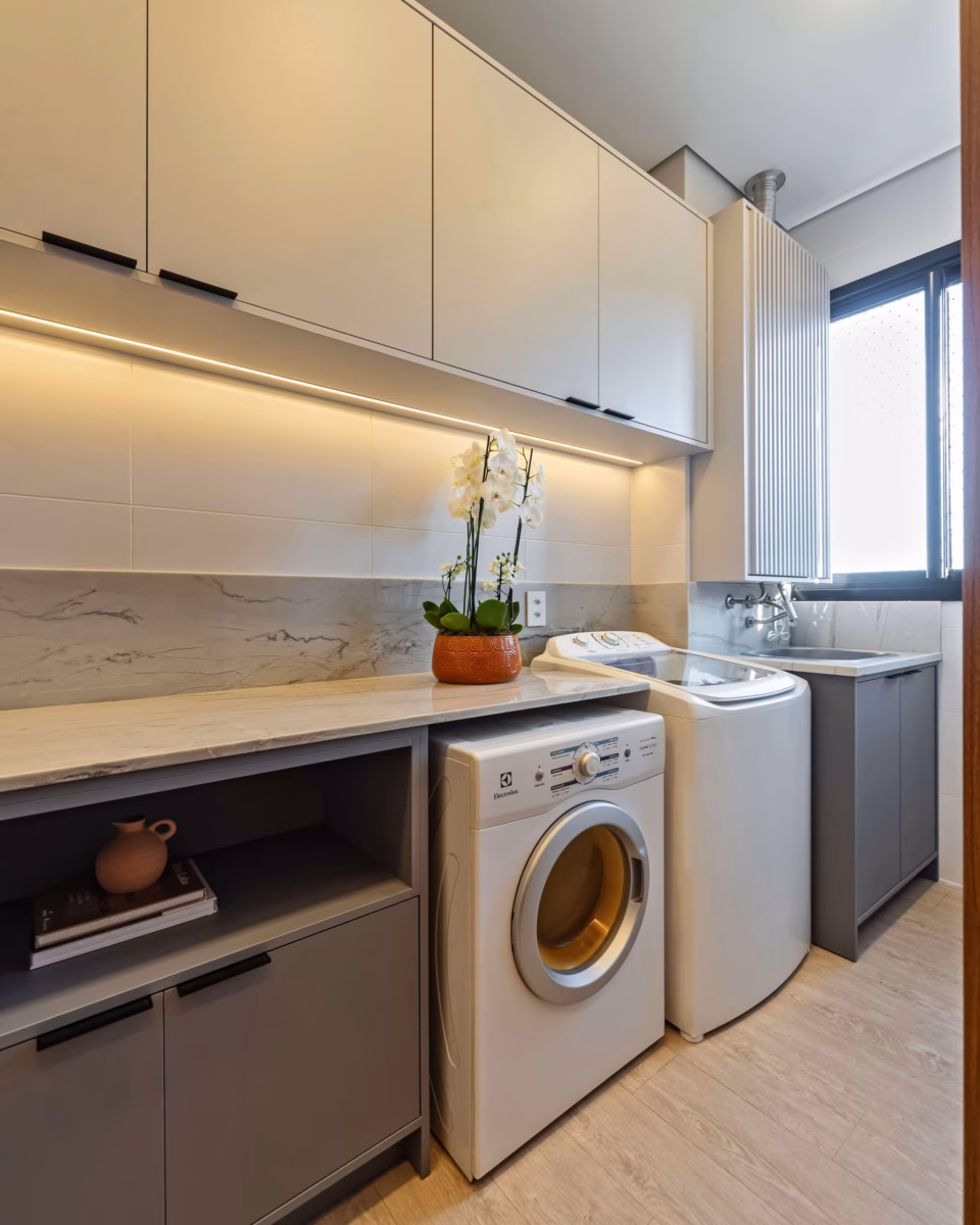 Lavanderia Compacta com Soluções Inteligentes: Maximizando Cada Centímetro - ideia