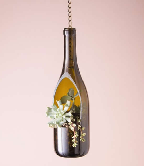 Dentro de Garrafas de Vidro Recicladas: Sustentabilidade Criativa - detalhe