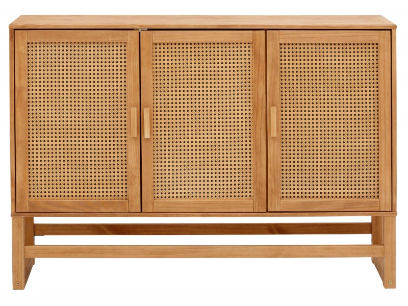 Buffet com Portas de Palhinha: Um Toque Retrô Charmoso e Atual - detalhe