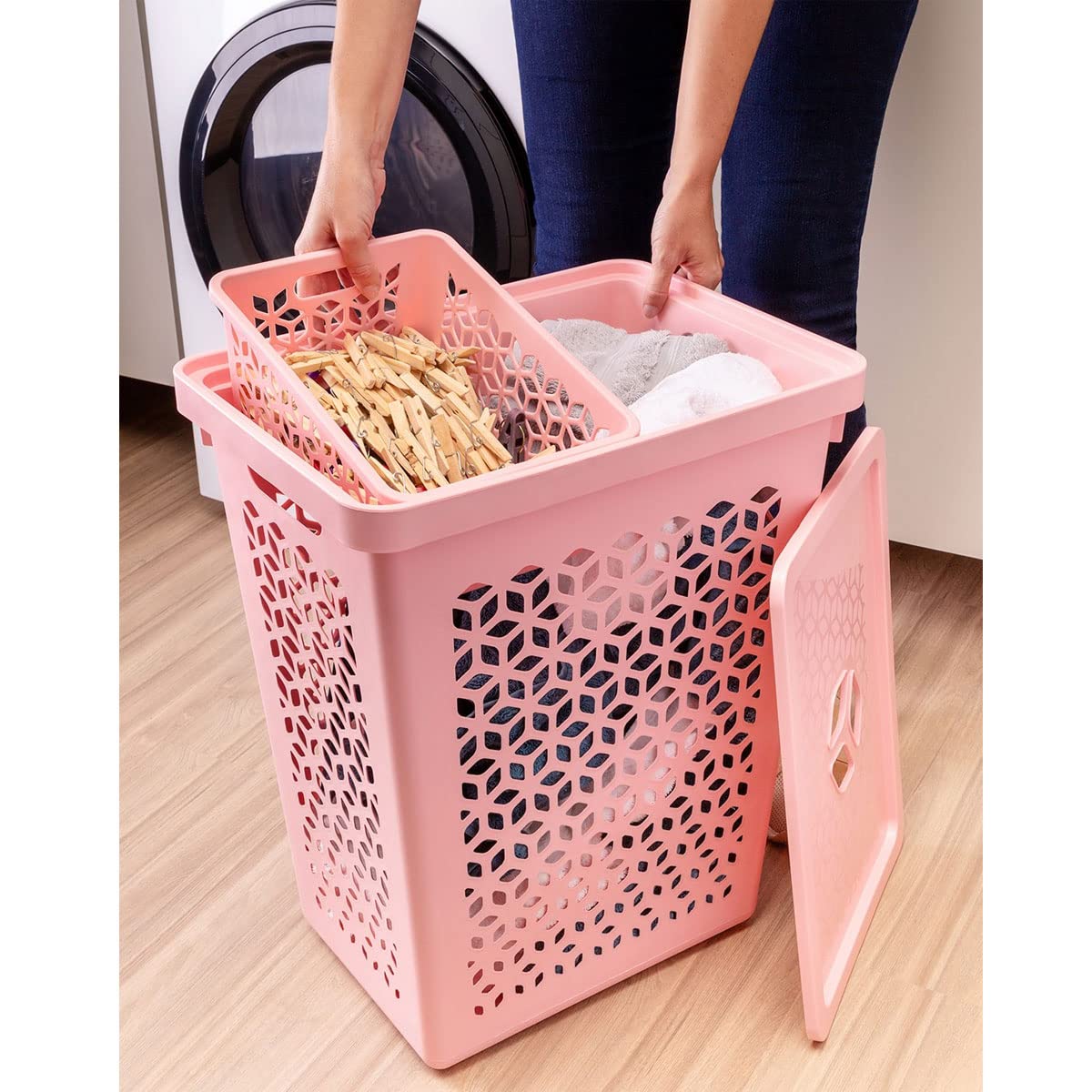 Cesto com Separador e Estampa Floral: Alegria no Ambiente! - inspiração