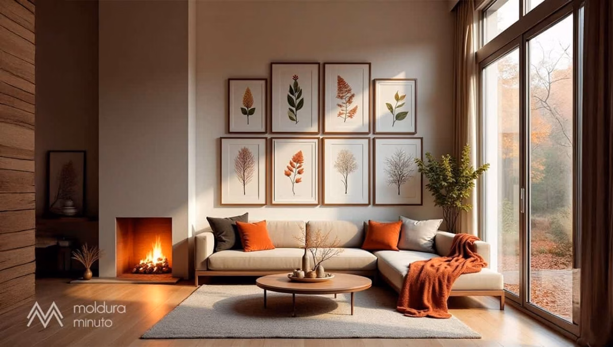 Arte Abstrata e Cores Vibrantes: Uma Gallery Wall Moderna - ideia