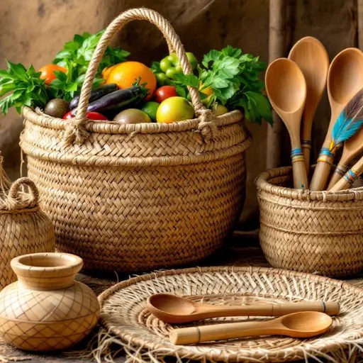 Artesanato Criativo: Cestos e Vasos de Bambu Trançado à Mão - ideia