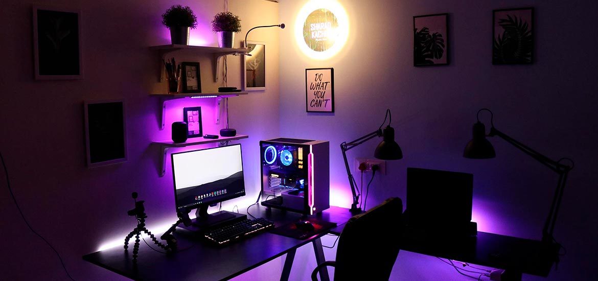 Gaming Room Imersivo: Fita de LED RGB para uma Experiência Única - ideia