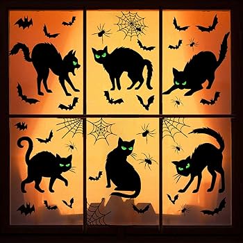 Com Silhuetas de Morcegos e Gatos Pretos - detalhe