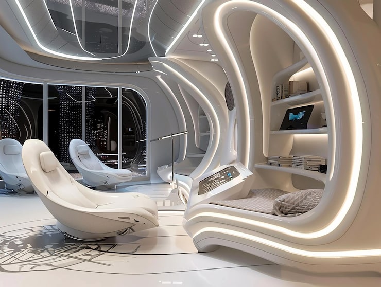 No Design de Interiores Neomorfista: Elegância Futurista! - ideia