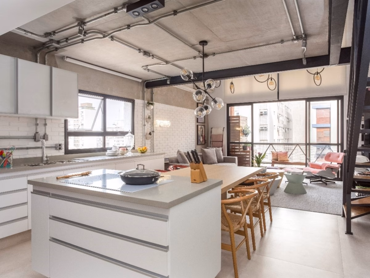 Estilo Industrial com Tubulações Expostas - ideia