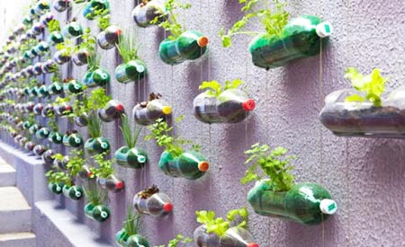 Jardim Vertical com Garrafas PET: Recicle e Decore com Estilo! - detalhe
