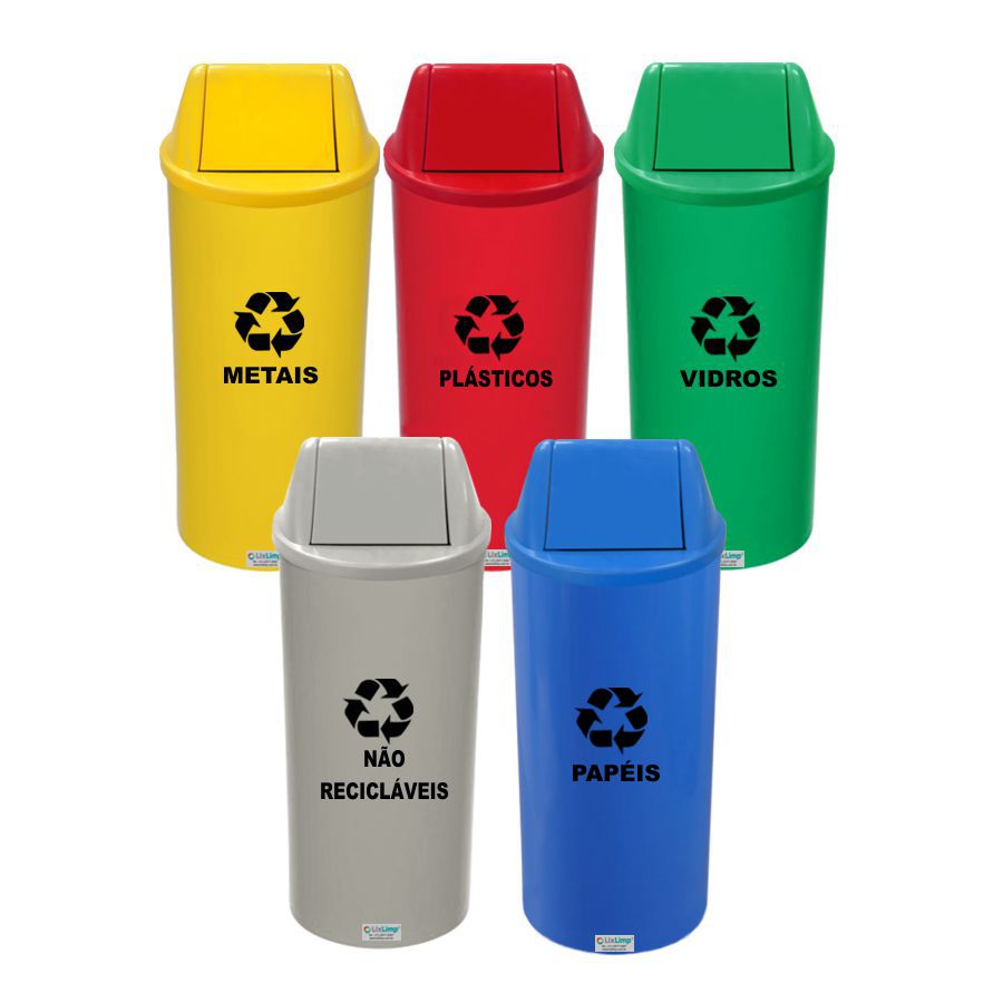 Lixeiras Seletivas com Iluminação Interna LED: Destaque e Modernidade - detalhe