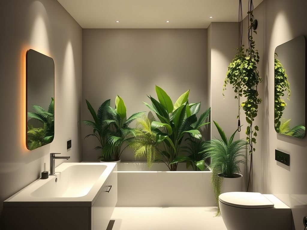 Plantas em nichos iluminados: destaque e sofisticação - detalhe