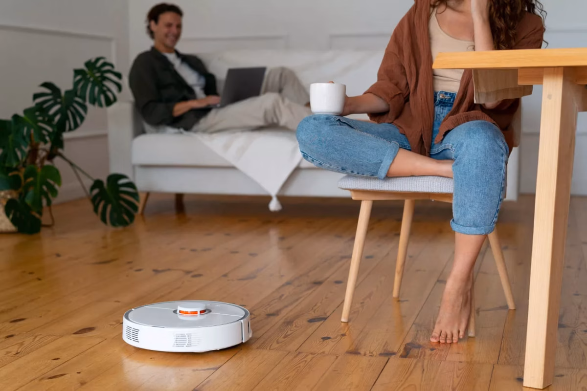 Robô Aspirador com Decoração Minimalista - inspiração