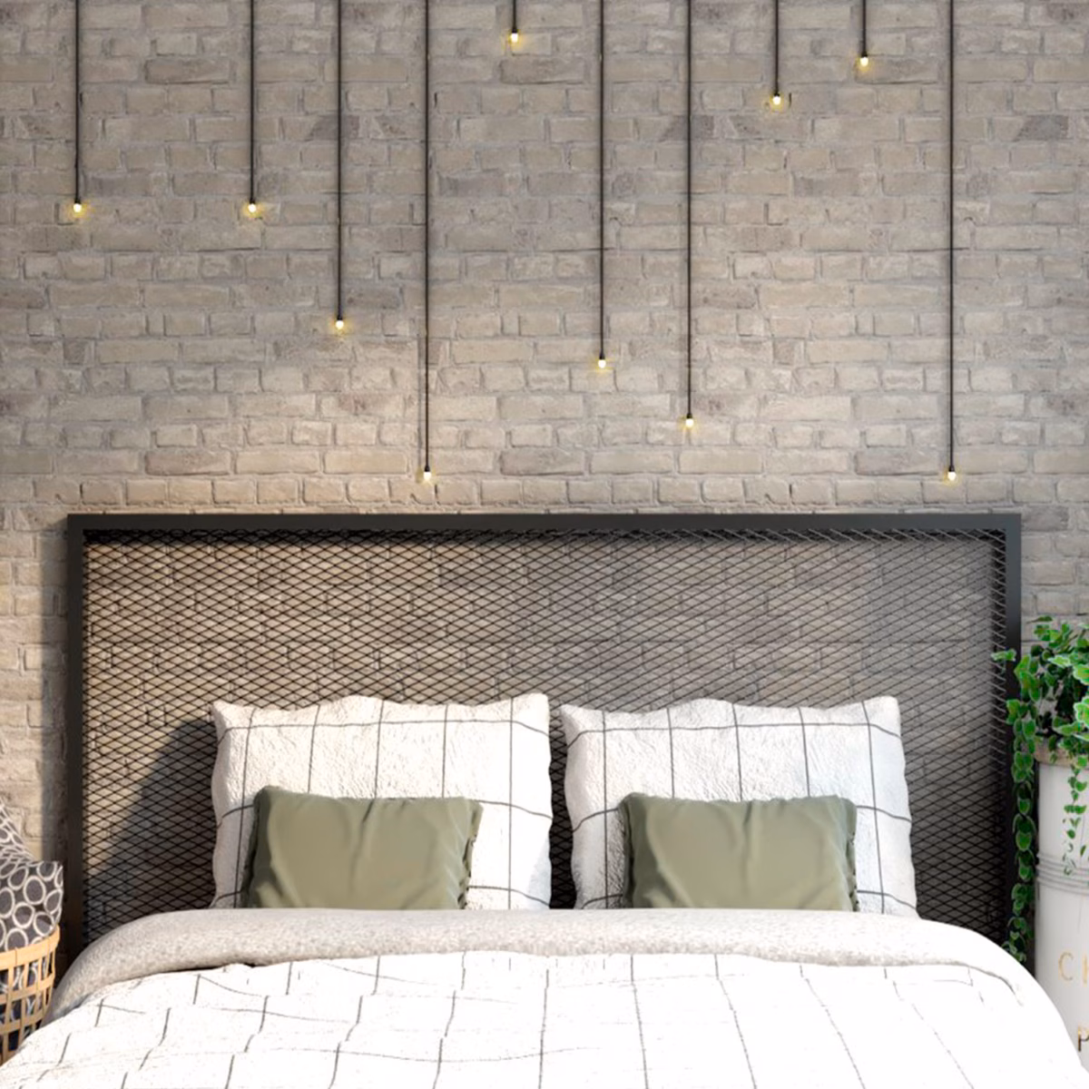 Cabeceira de Ferro com Detalhes em Cobre: Toque Industrial Refinado - detalhe