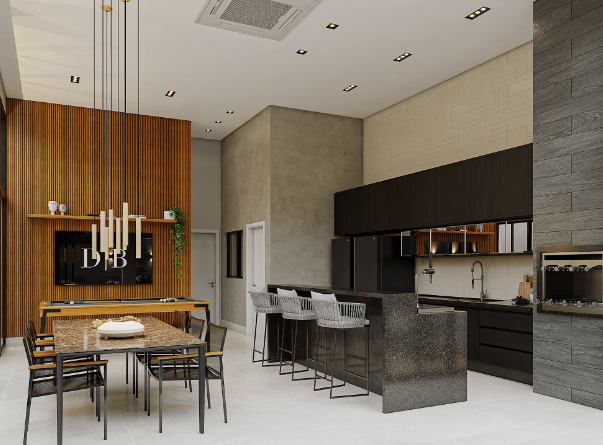 Integração Total: Churrasqueira e Cozinha Gourmet Unificadas - detalhe