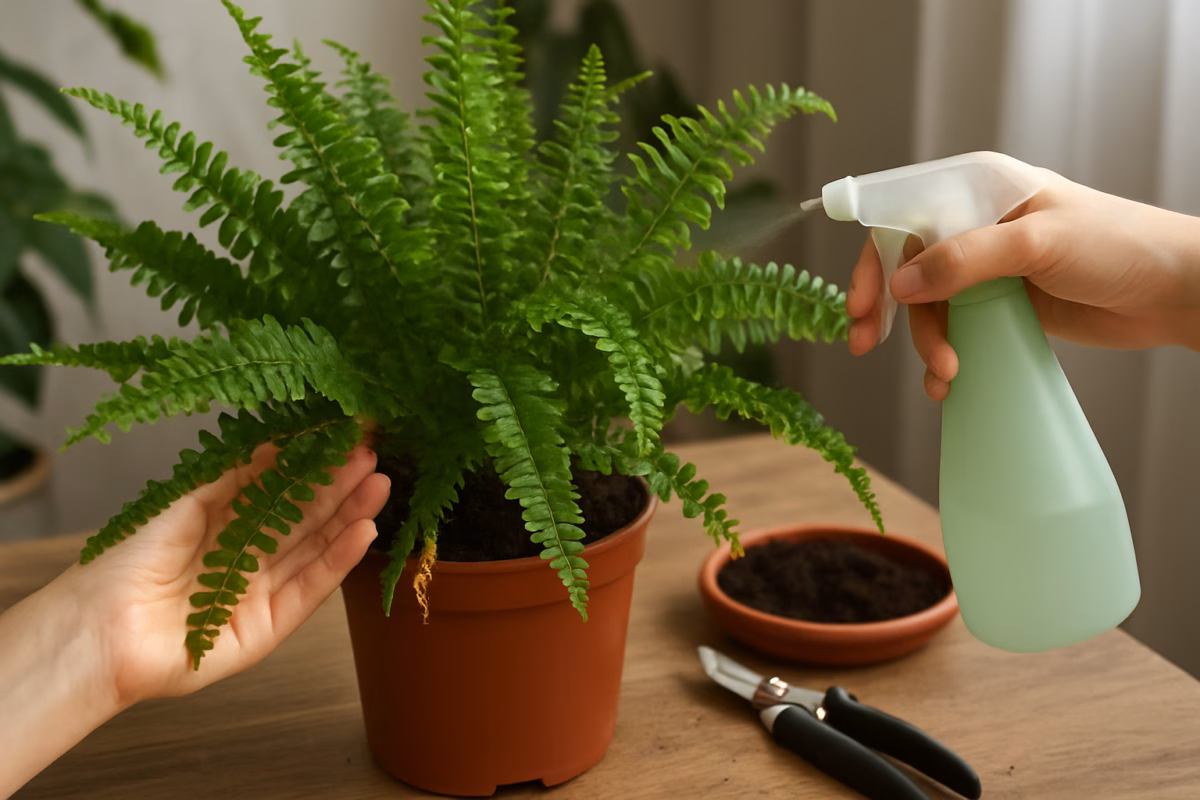 Mistura de Substrato com Fibra de Coco para Samambaias Pendentes Exuberantes - ideia