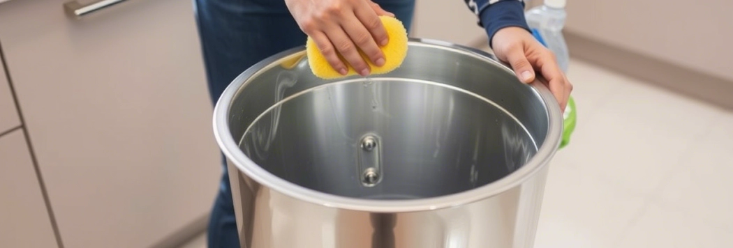 Lixeira de Inox Sempre Nova com Bicarbonato e Limão: Brilho Natural! - detalhe