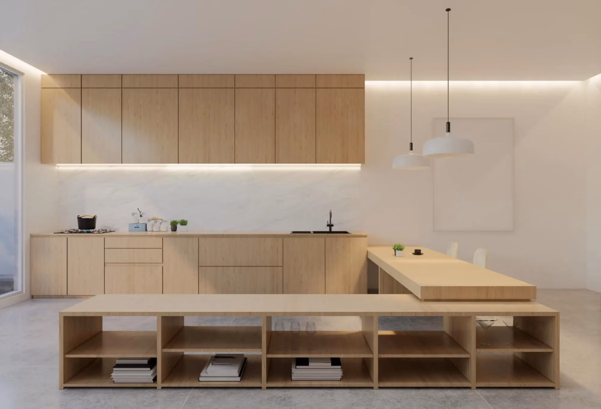 Minimalismo Chic: Armários Claros com Toques de Cobre - inspiração