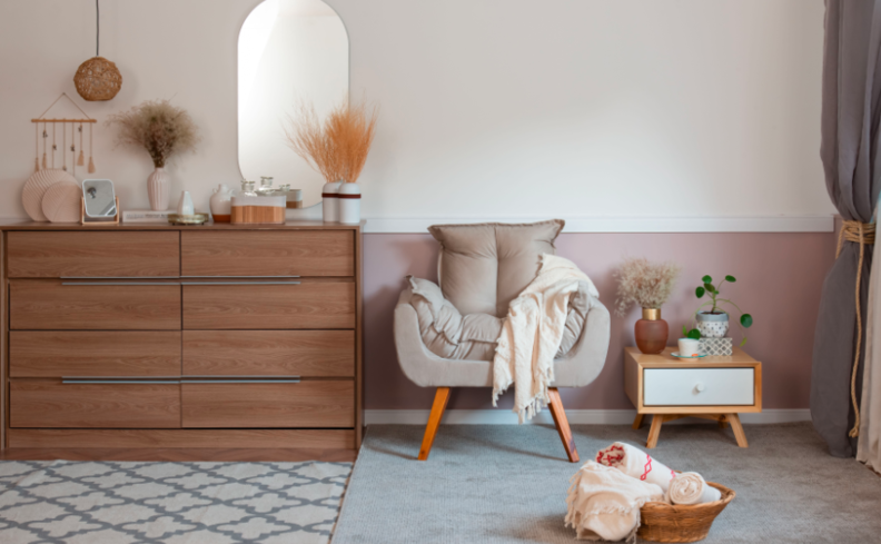 Cômoda com Detalhes em Macramê: Boho Chic Aconchegante - detalhe