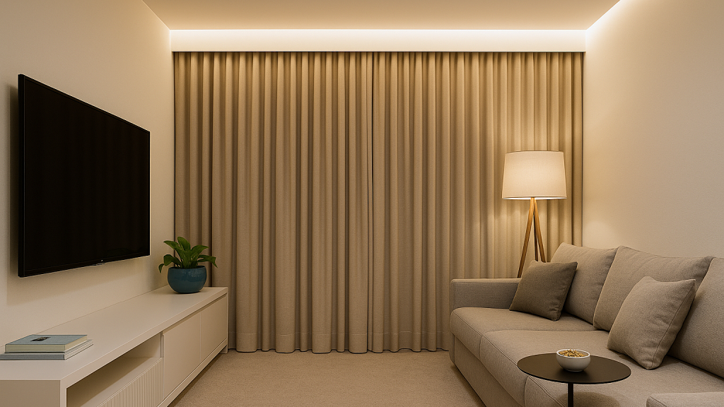 Cortineiro Iluminado com Fita de LED RGB: Cores e Personalidade - inspiração