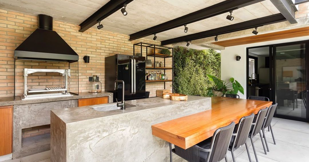 Com Acabamento Rústico e Detalhes em Cimento Queimado - inspiração