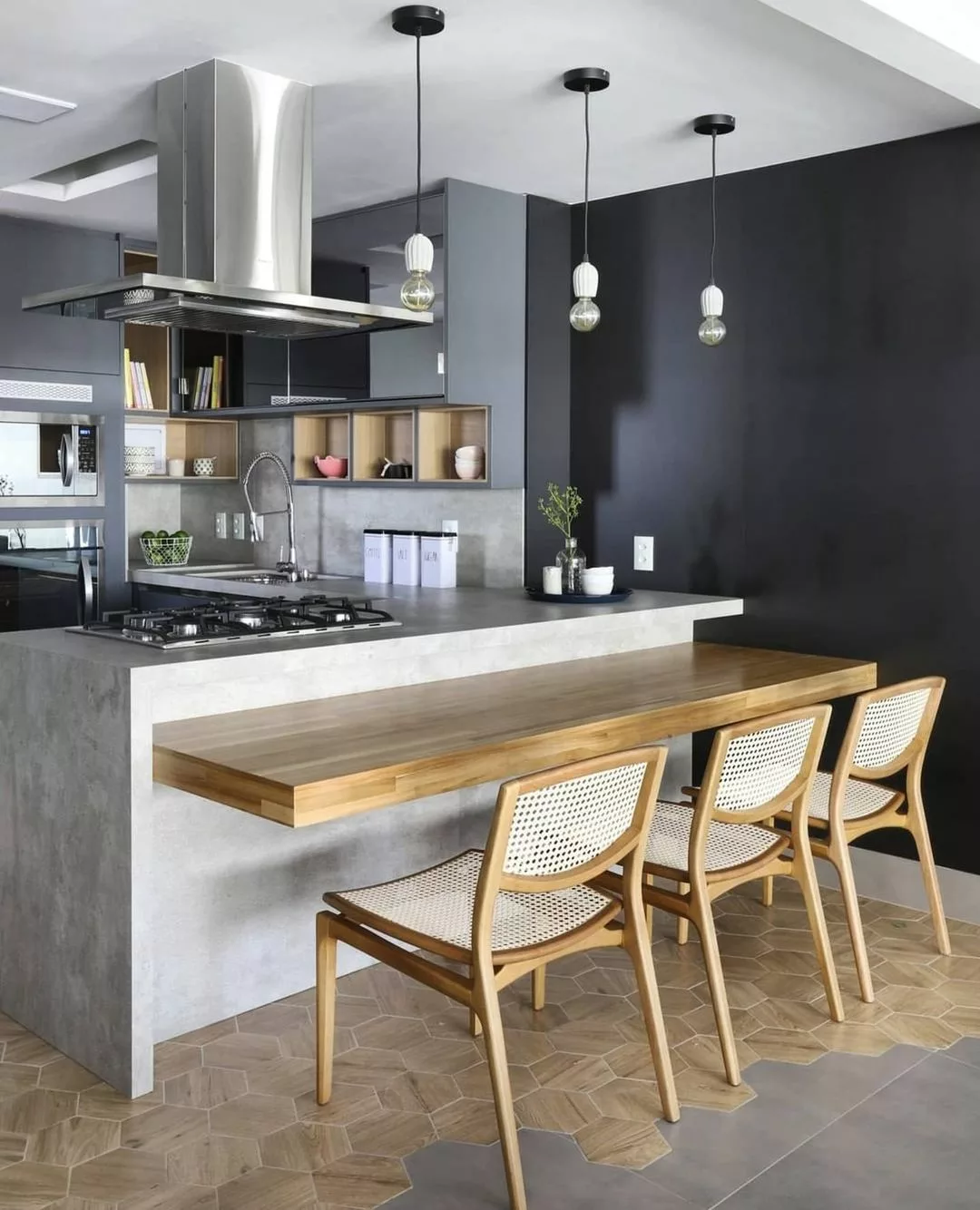 Península com Acabamento em Laca Brilhante: Refletindo o Seu Bom Gosto - detalhe