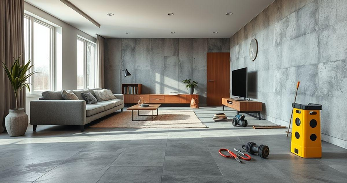 Reforma Econômica com Textura de Cimento Queimado - detalhe