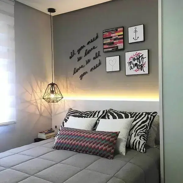 Quarto 2x2 com Iluminação Estratégica e Fitas de LED - ideia