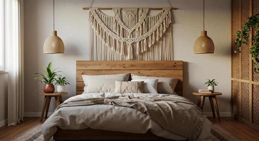 Quarto Pequeno Aconchegante com Detalhes em Macramê: Um Toque Boho Chic! - ideia