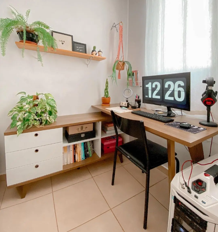 Cantinho de Estudos Aconchegante com Pallet: Sustentabilidade Charmosa! - detalhe