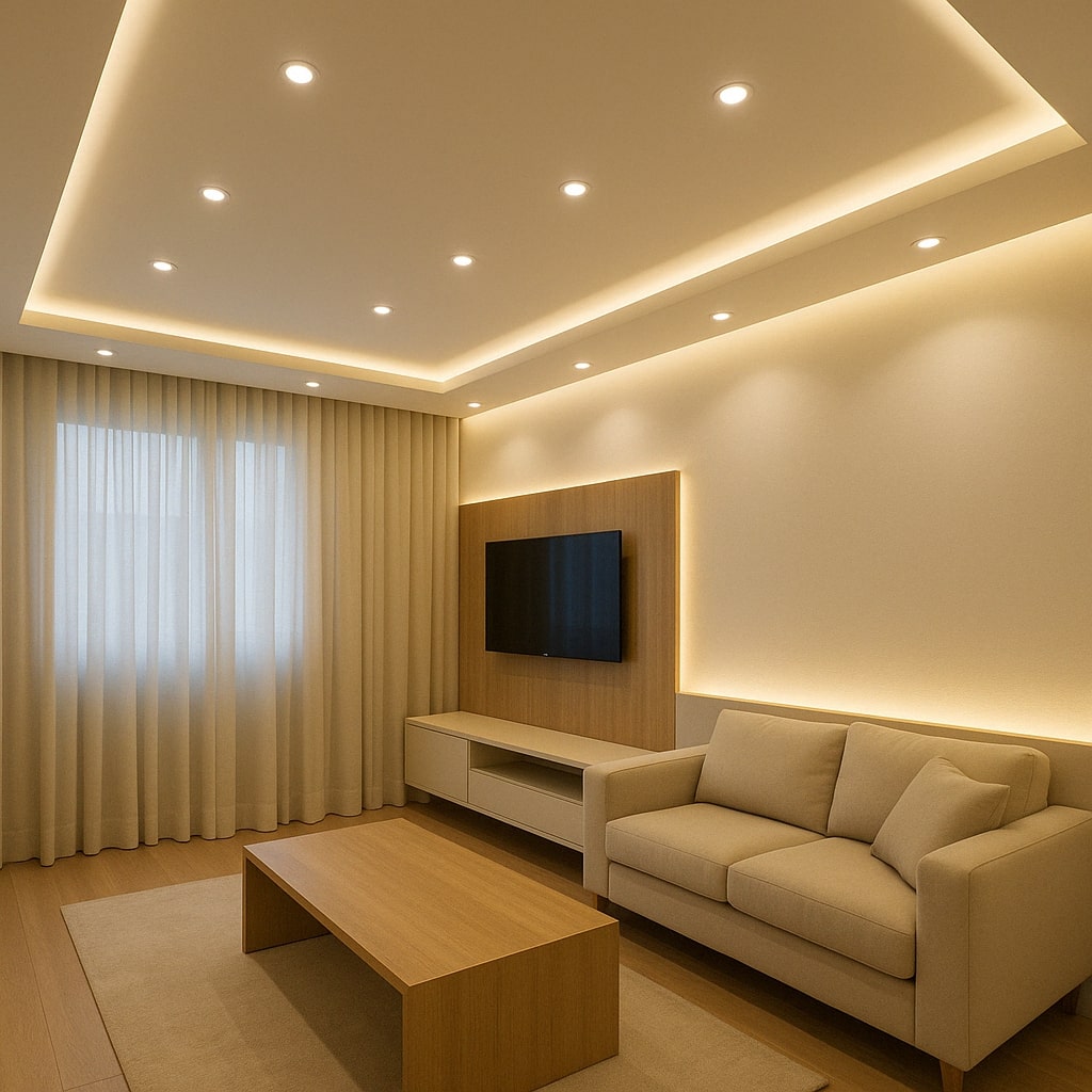 Efeito Glow: Fita de LED Embutida em Gesso para um Ambiente Moderno e Clean - inspiração