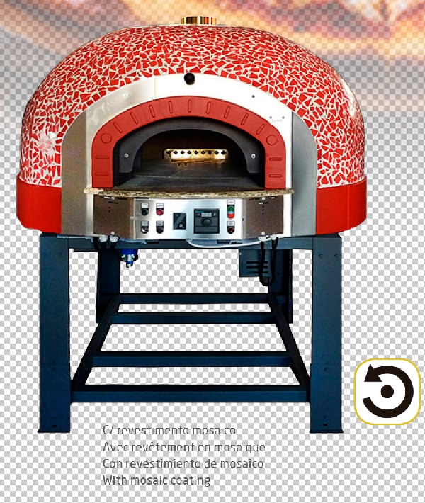Forno de Pizza Revestido com Mosaicos Coloridos - inspiração