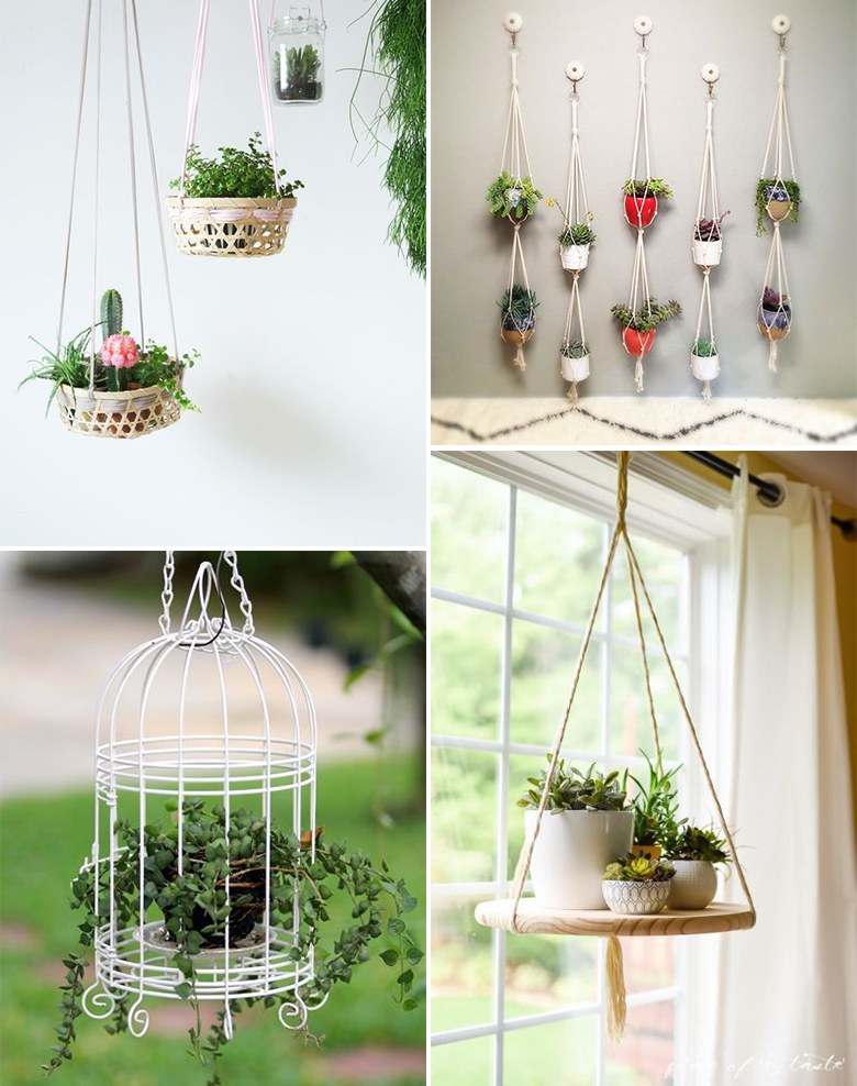 Miniaturas Suspensas em Macramê Delicado - detalhe