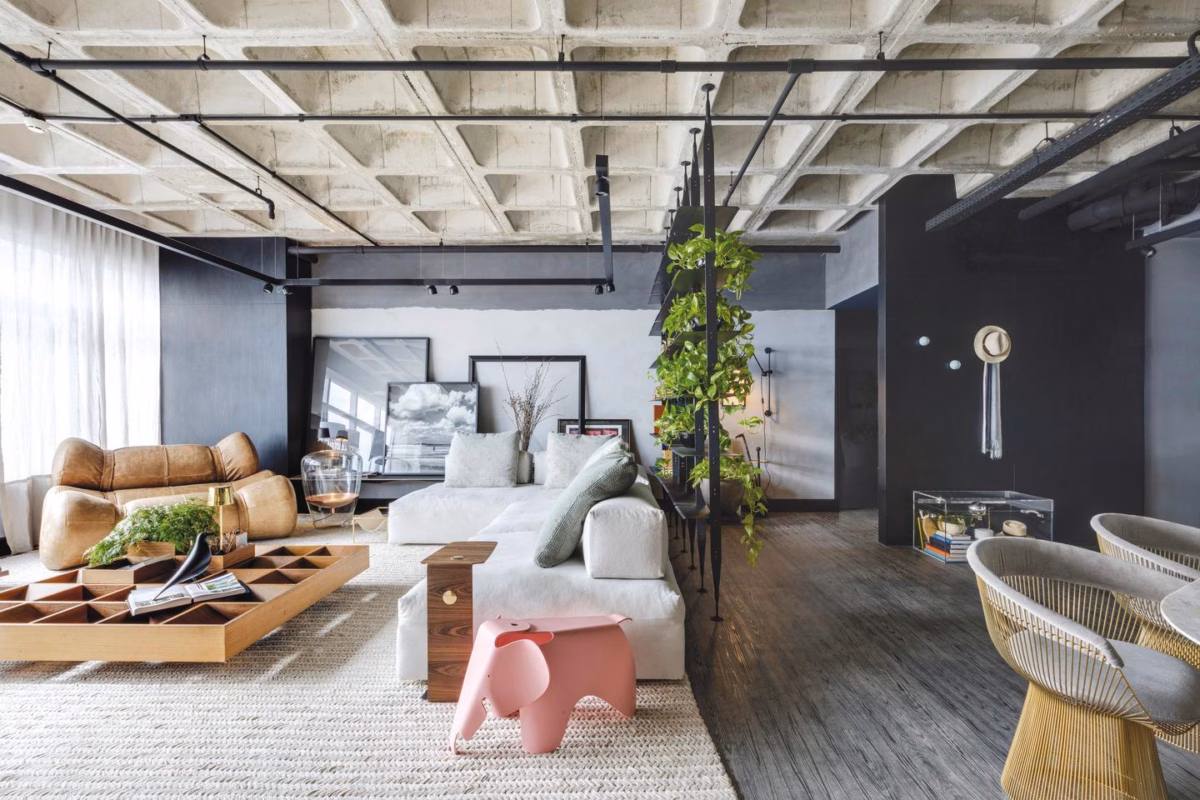 Laje Rústica com Textura de Cimento Queimado: Um Charme Industrial! - inspiração