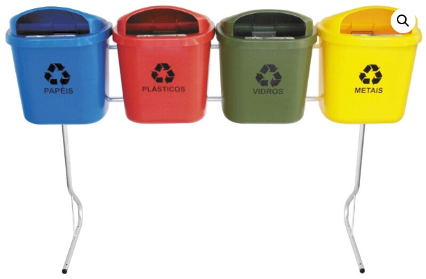 Lixeiras Seletivas com Decoupage Floral: Charme e Sustentabilidade - ideia