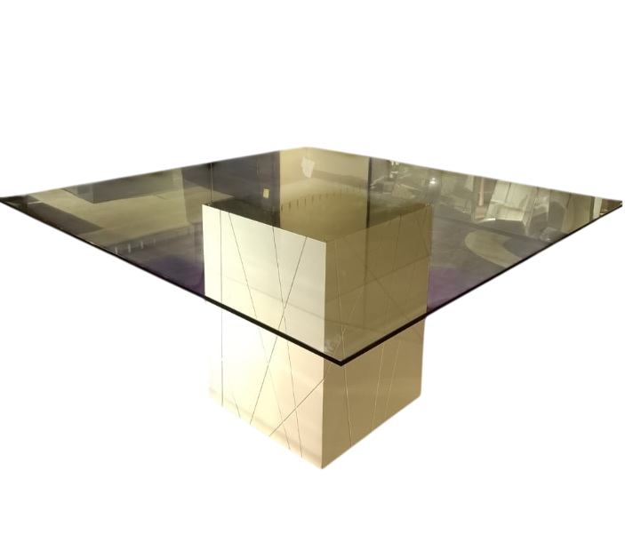 Minimalista com Tampo de Vidro e Base Elegante - detalhe