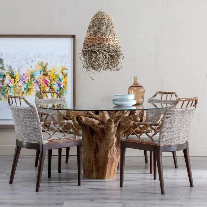 Base Esculpida em Madeira Rústica: Elegância Natural - inspiração