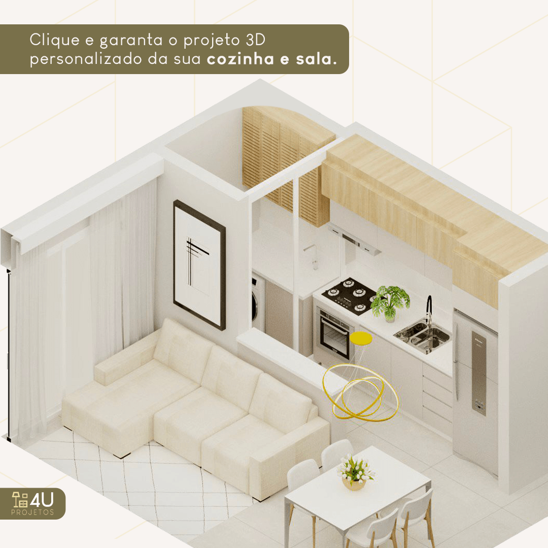 Cozinha Integrada com Sala de Jantar e Revestimento em Ladrilho - inspiração