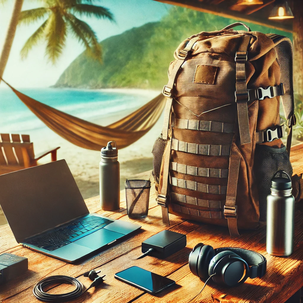 Escritório 'secreto' na mochila: tudo que você precisa em um só lugar - detalhe