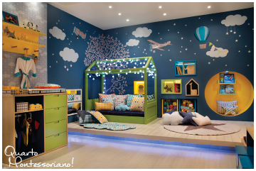 Quarto Montessoriano Minimalista com Espaço Livre para Movimento - detalhe