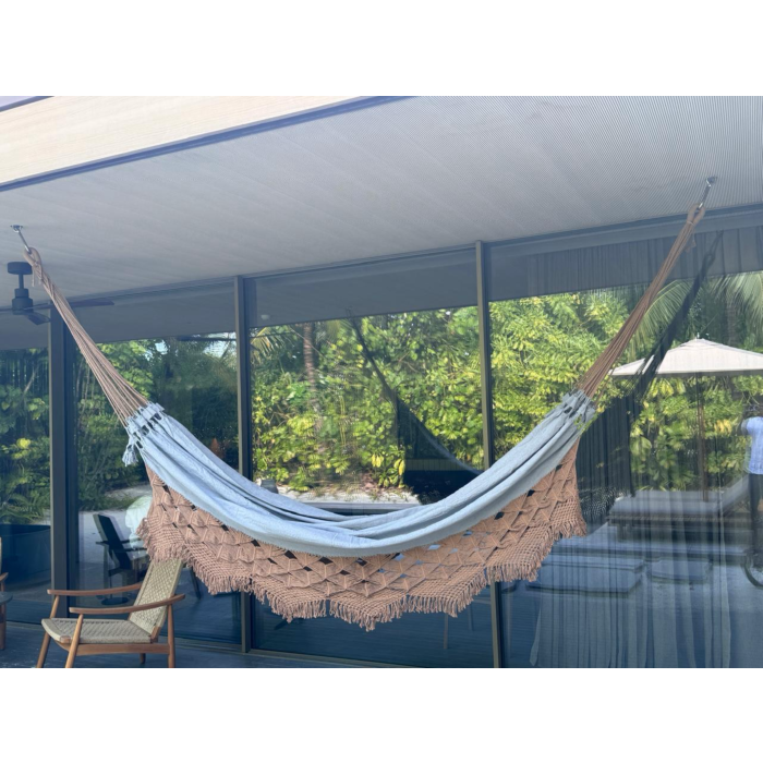 Rede de Descanso Suspensa com Macramê: Toque Boho Chic - ideia