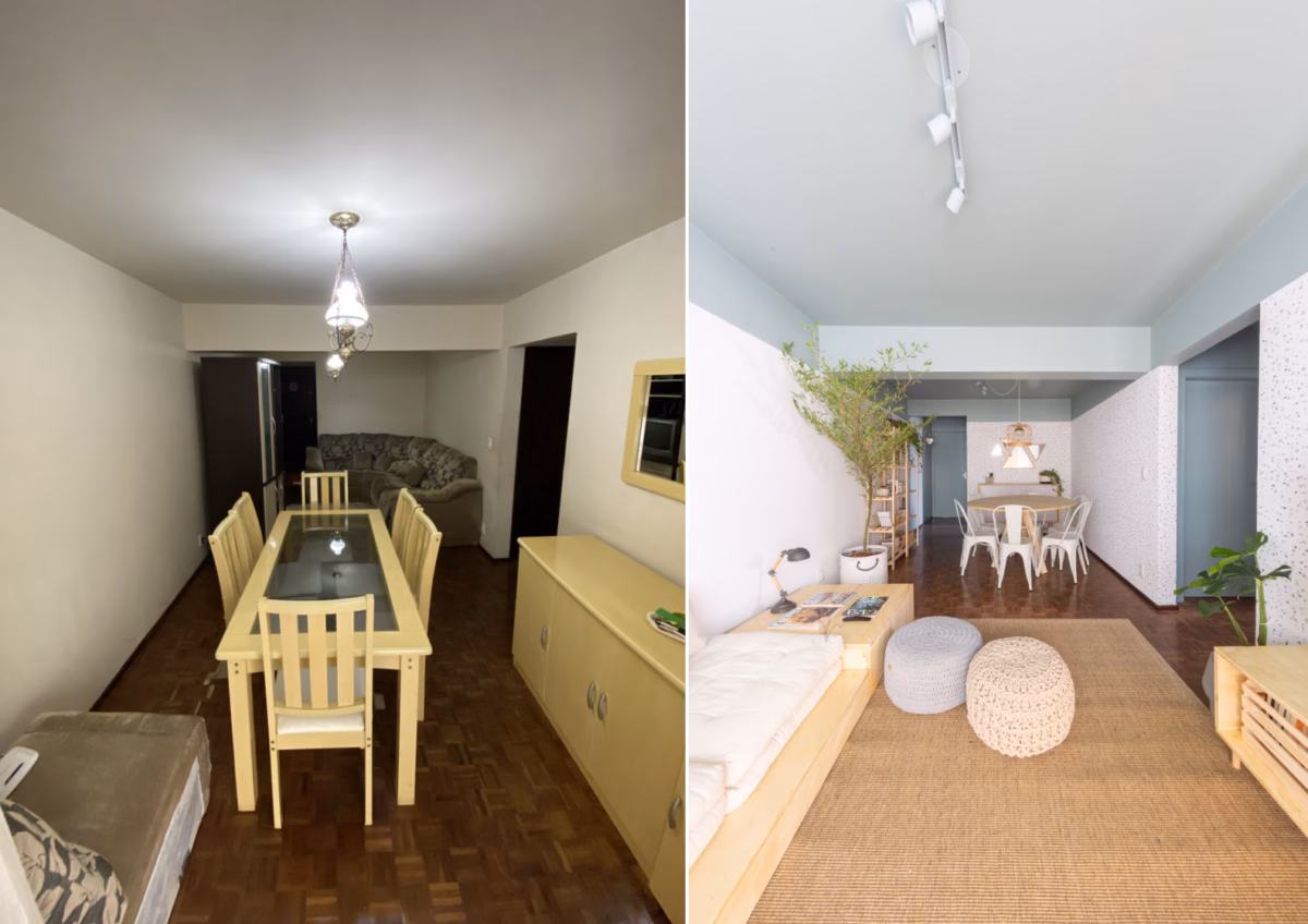 Com Sofá Canto e Espelho: Ampliação Inteligente - ideia