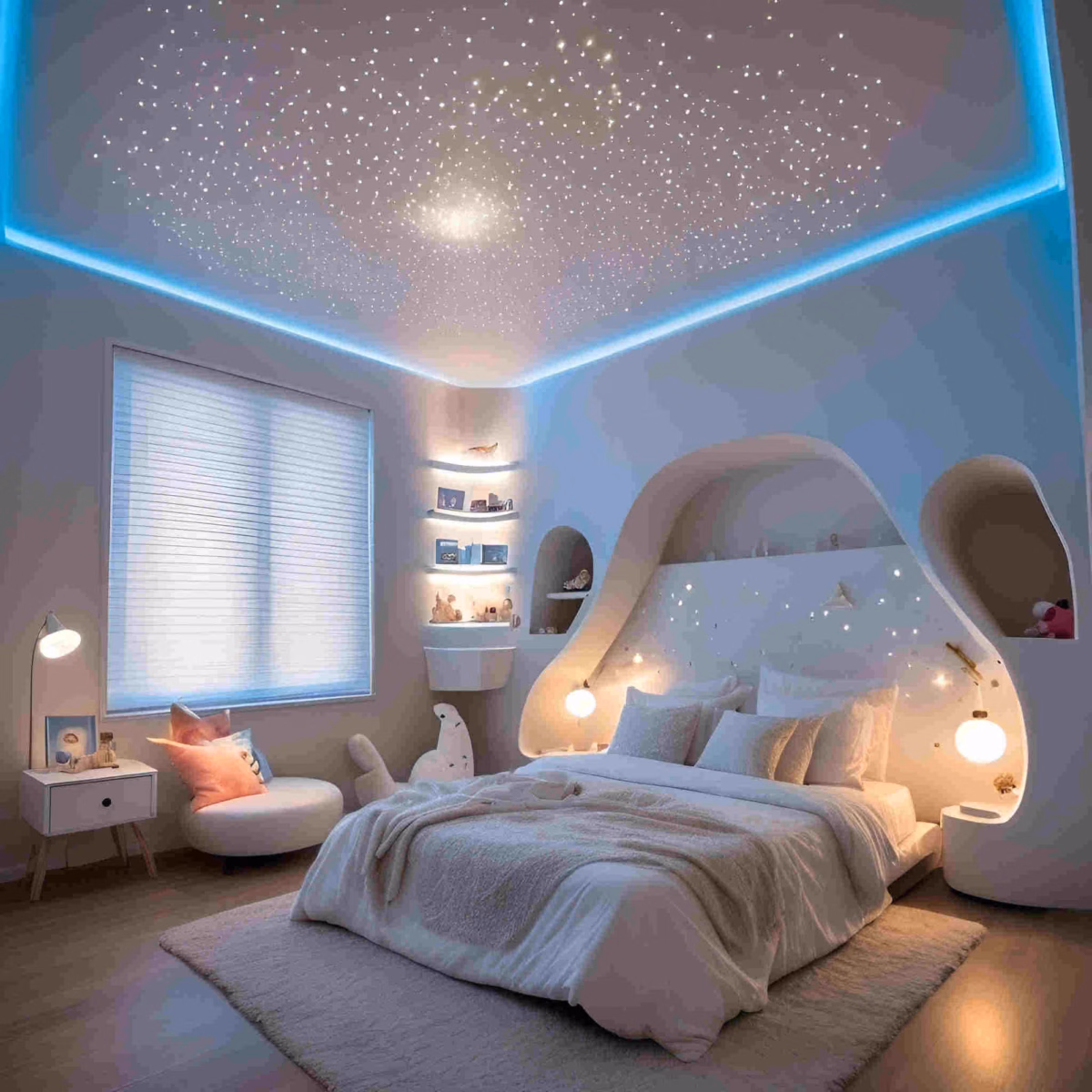 Romance Aéreo: Teto Estrelado com Fibra Óptica - inspiração